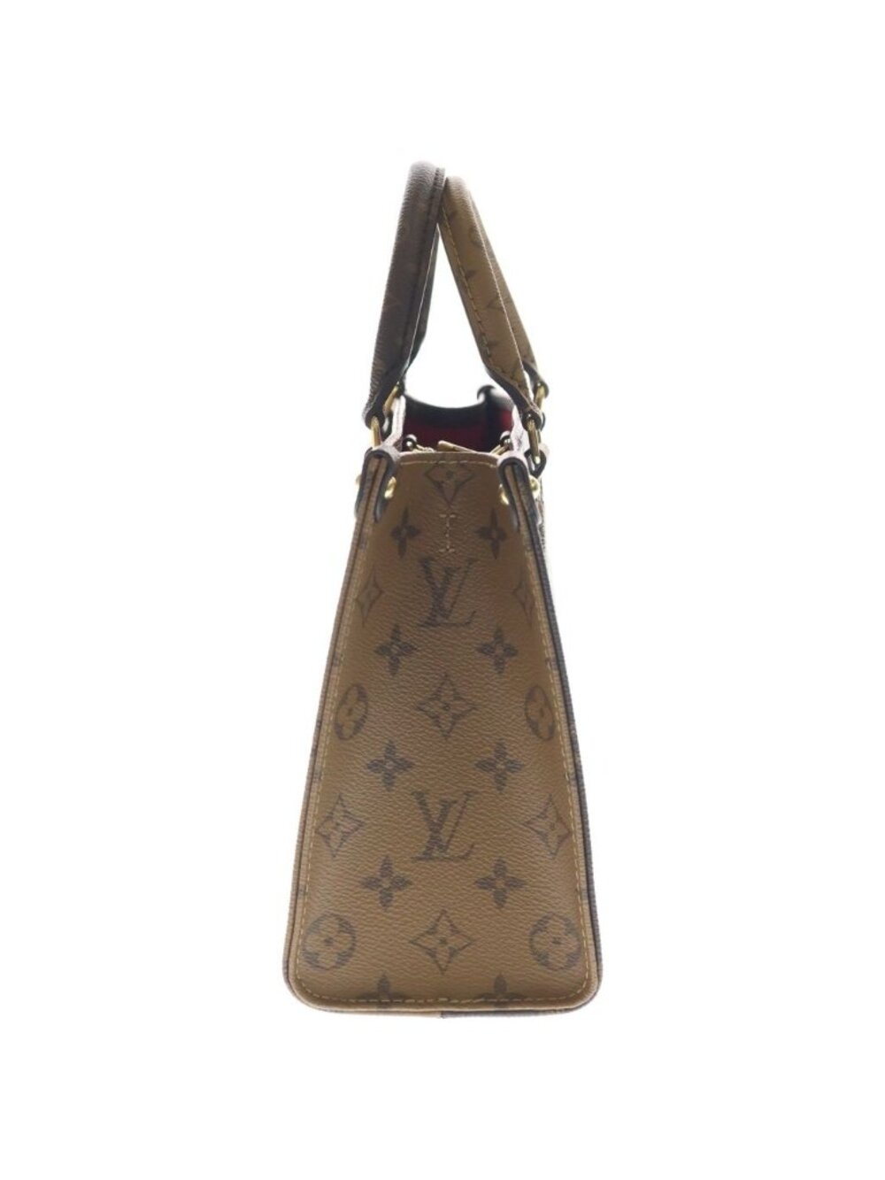 Louis Vuitton On The Go PM 2-Way Back Monogram Reverse Leather Brown Tote Bag - Picture 3 of 8